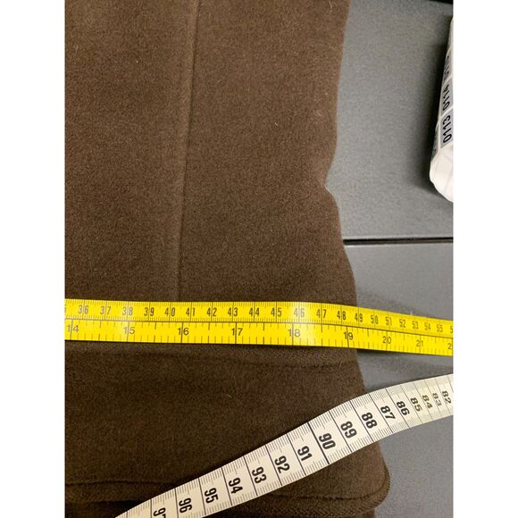 Theory Womens Coat Wool Angora Cashmere Penny Lane Fur‎ Collar Brown Size Medium - Picture 13 of 15